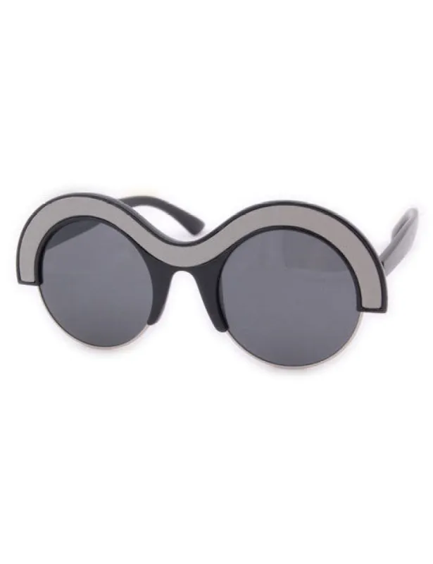 UTOPIA Black/Smoke Round Sunglasses sold by Giant Vintage