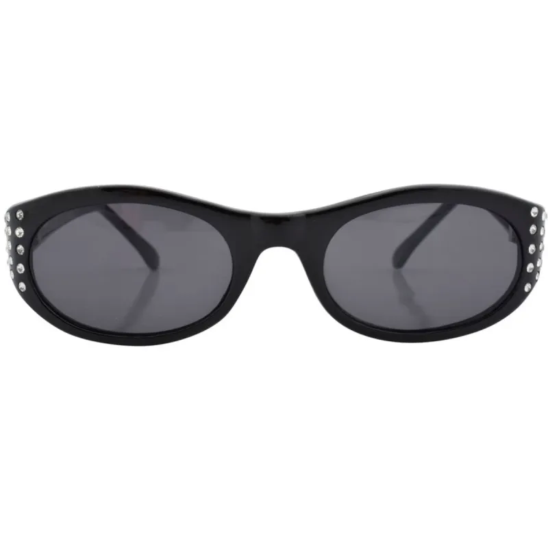 ASTORIA Black Oval Sunglasses sold by Giant Vintage