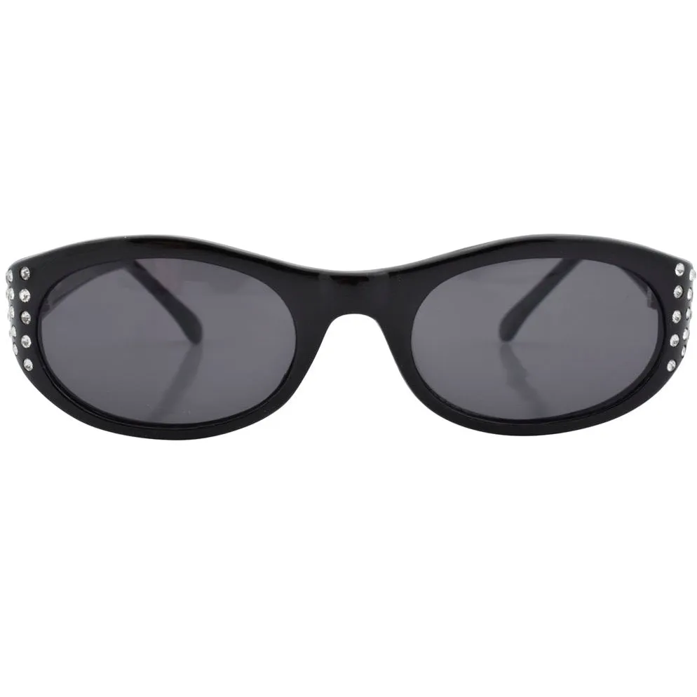 ASTORIA Black Oval Sunglasses sold by Giant Vintage