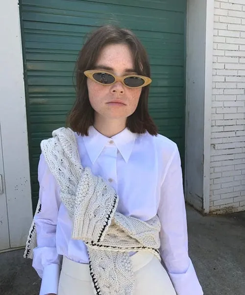 CAROLINA Wax/Super Dark Slim Cat-Eye Sunglasses sold by Giant Vintage product image thumbnail 3