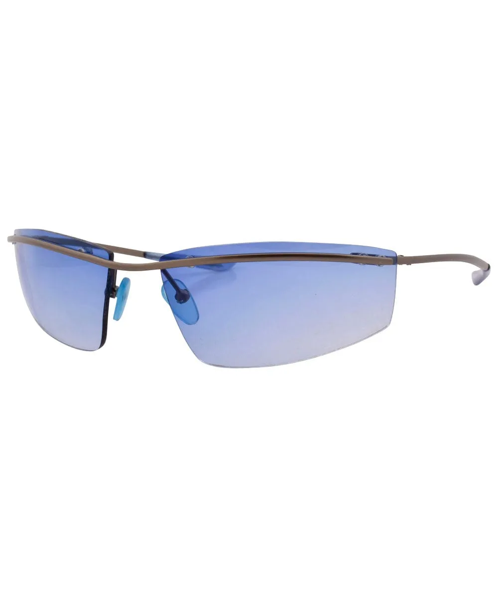 BEMUSE Blue Rimless Sunglasses sold by Giant Vintage product image thumbnail 2