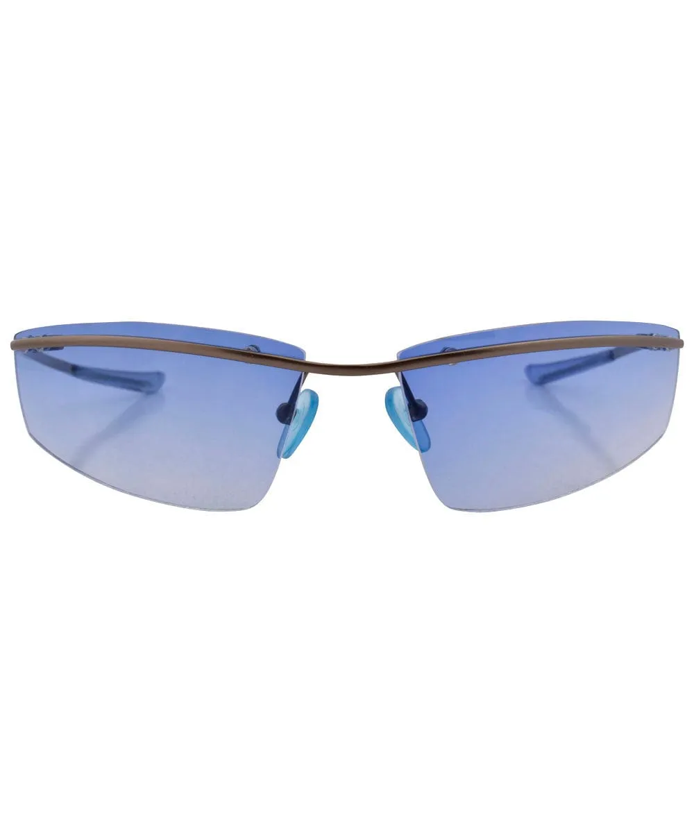 BEMUSE Blue Rimless Sunglasses sold by Giant Vintage product image thumbnail 3