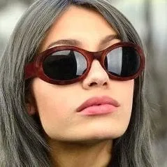 NOVAK Brown Oval Sunglasses sold by Giant Vintage product image thumbnail 2