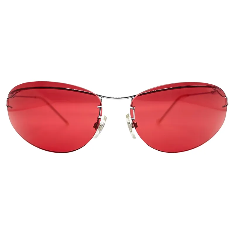 DELEON Pink Rimless Oval Sunglasses sold by Giant Vintage