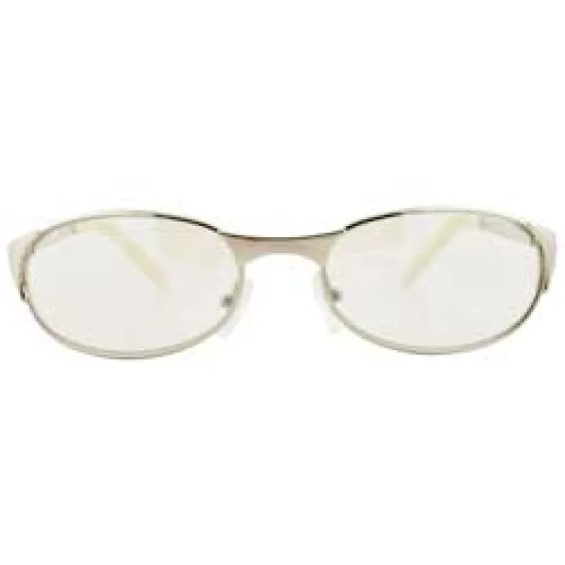 LULING White Gold Oval Sunglasses sold by Giant Vintage