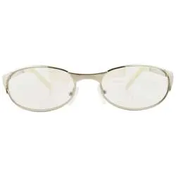 LULING White Gold Oval Sunglasses sold by Giant Vintage