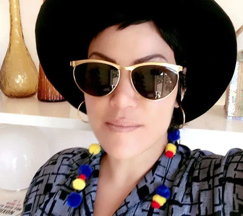 VANESSA Gold Cat-Eye Sunglasses sold by Giant Vintage product image thumbnail 3