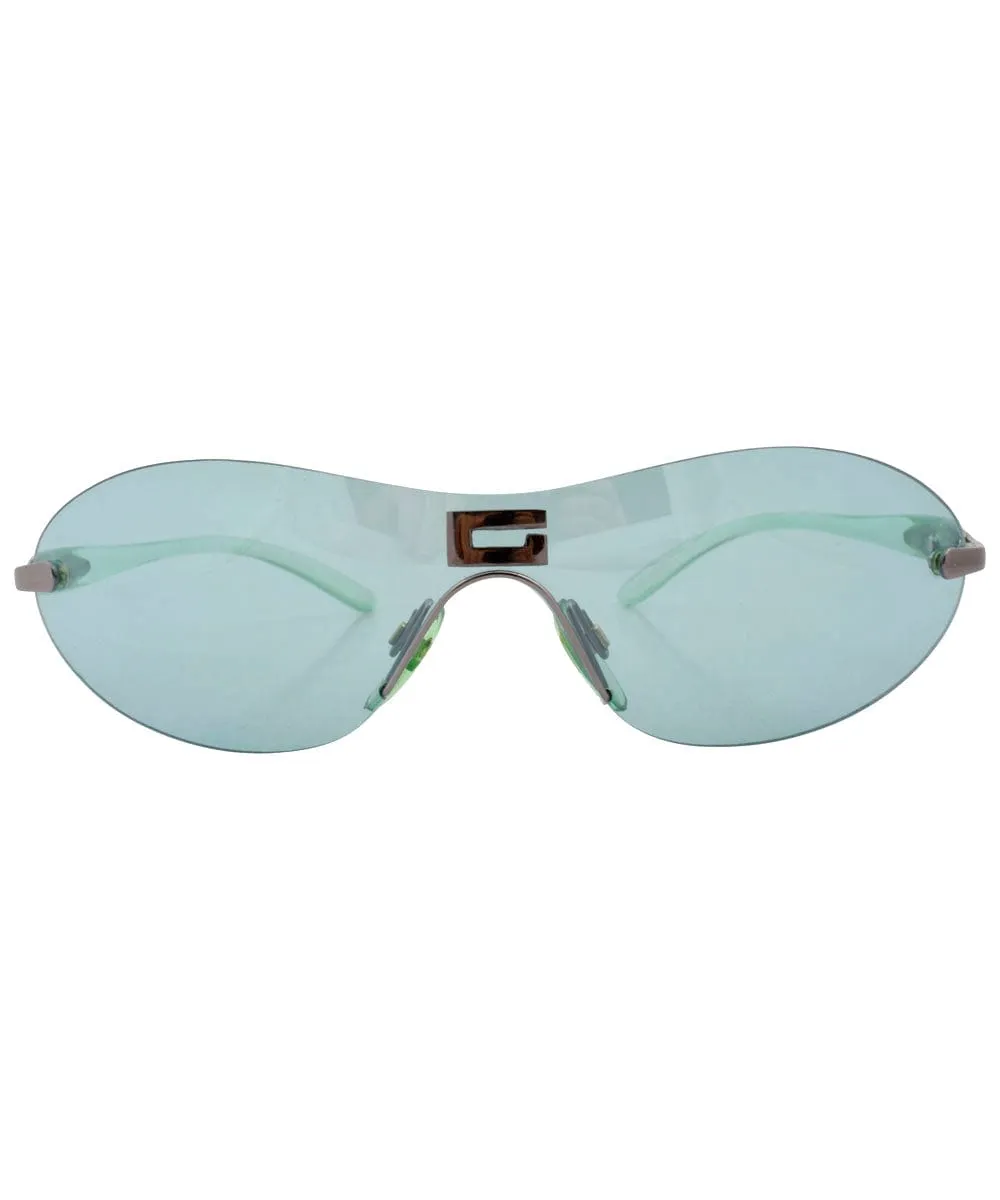 GLAMP Green Rimless Sunglasses sold by Giant Vintage product image thumbnail 2