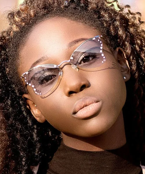 NYMPHA Smoke Rimless Sunglasses sold by Giant Vintage product image thumbnail 3