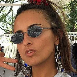 BADDITUDE Gunmetal Oval Sunglasses sold by Giant Vintage product image thumbnail 3