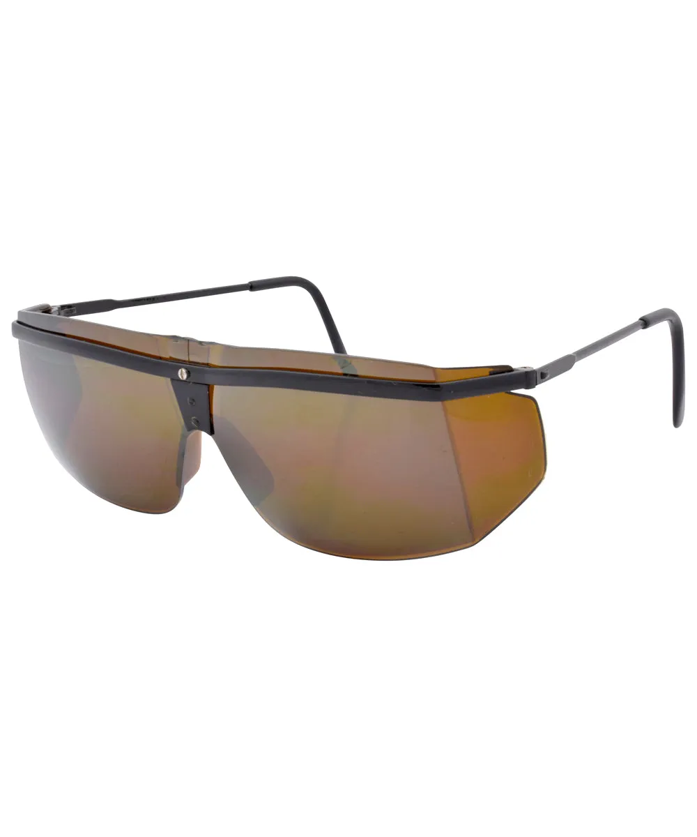 BEGINNING Black/Brown Shield Sunglasses sold by Giant Vintage product image thumbnail 2