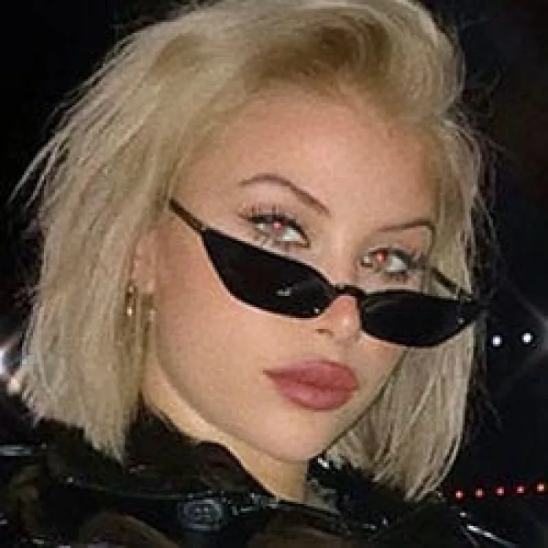 YUKI Black Micro Cat-Eye Sunglasses sold by Giant Vintage