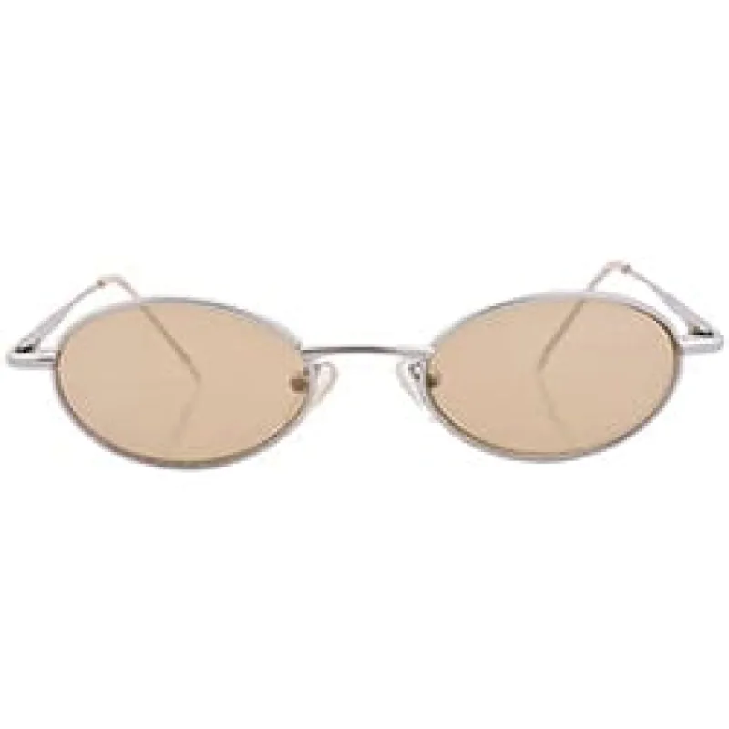 ROAR Silver/Brown Oval Sunglasses sold by Giant Vintage