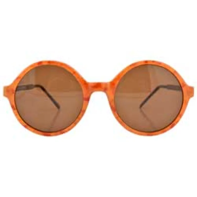 STORIES Amber/Brown Round Sunglasses sold by Giant Vintage