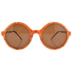 STORIES Amber/Brown Round Sunglasses sold by Giant Vintage