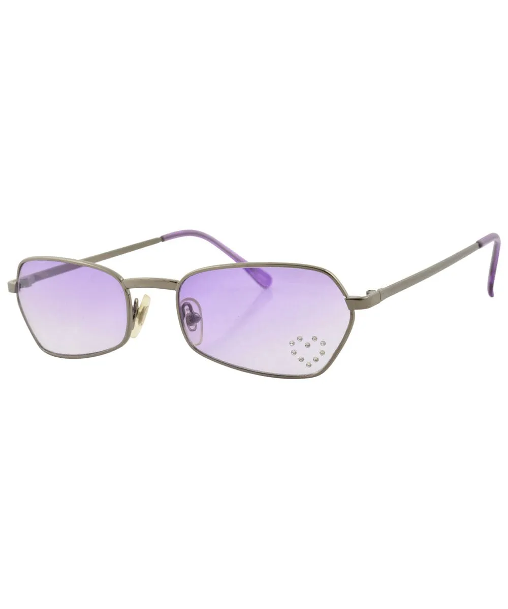 T.Y.V.M. Purple/Heart Rimless Sunglasses sold by Giant Vintage product image thumbnail 2