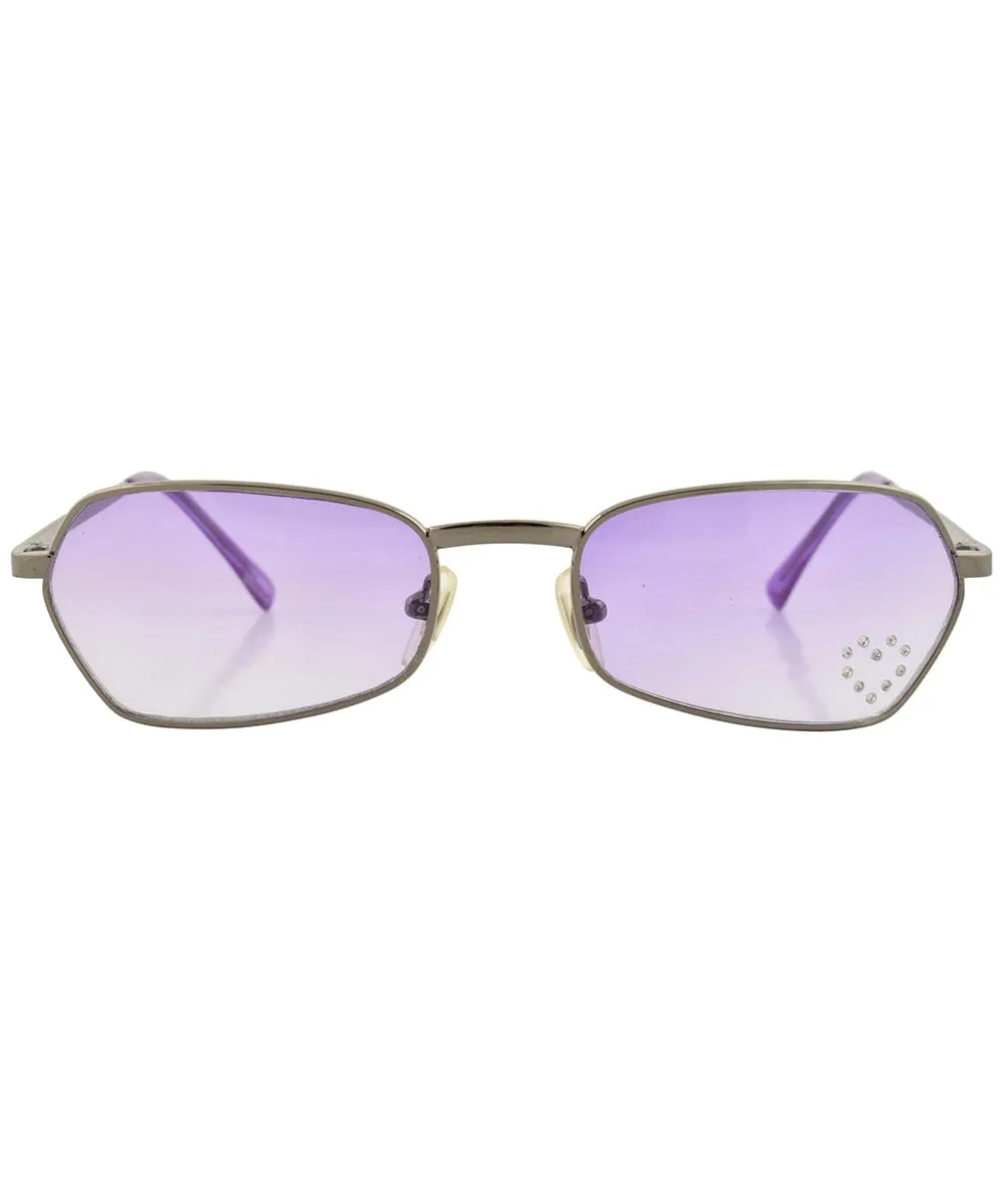 T.Y.V.M. Purple/Heart Rimless Sunglasses sold by Giant Vintage product image thumbnail 3