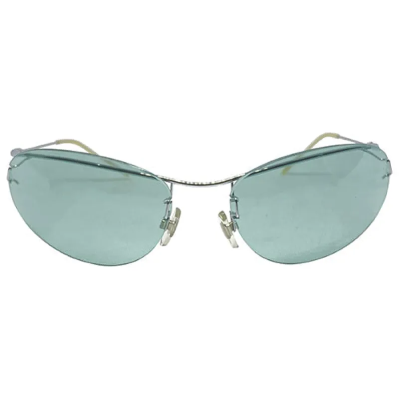 DELEON Green Rimless Oval Sunglasses sold by Giant Vintage