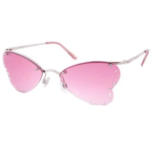 NYMPHA Pink Rimless Butterfly Sunglasses sold by Giant Vintage