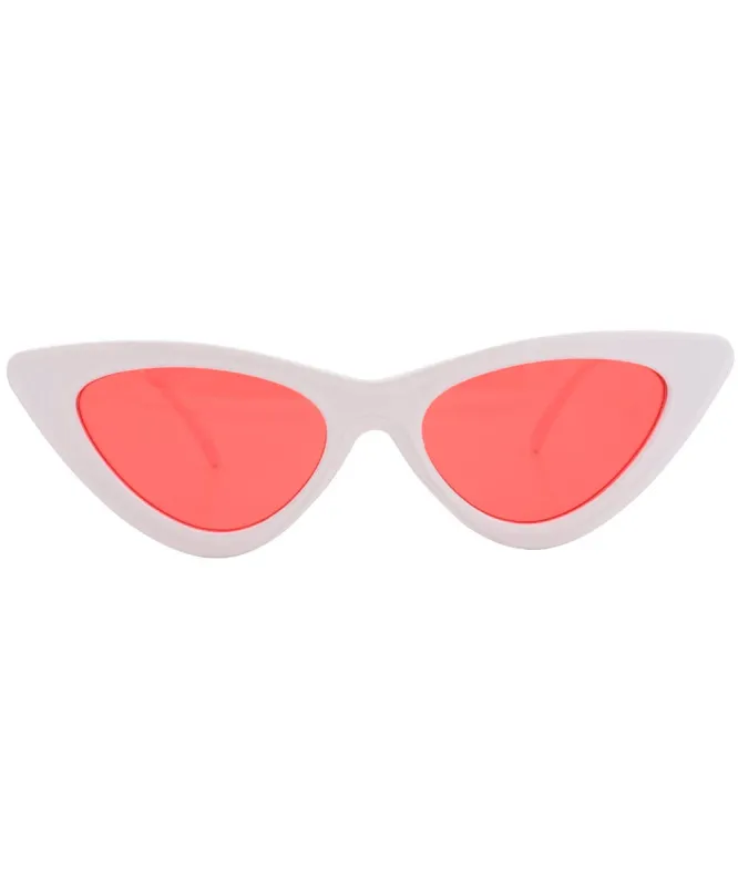 HOTSIE White/Red Cat-Eye Sunglasses sold by Giant Vintage