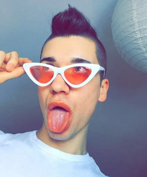 HOTSIE White/Red Cat-Eye Sunglasses sold by Giant Vintage product image thumbnail 4