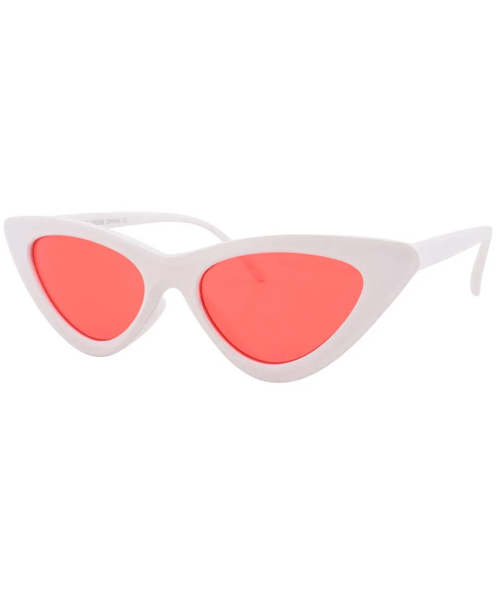 HOTSIE White/Red Cat-Eye Sunglasses sold by Giant Vintage product image thumbnail 2