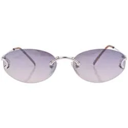 GIANNI Silver/Smoke Rimless Sunglasses sold by Giant Vintage