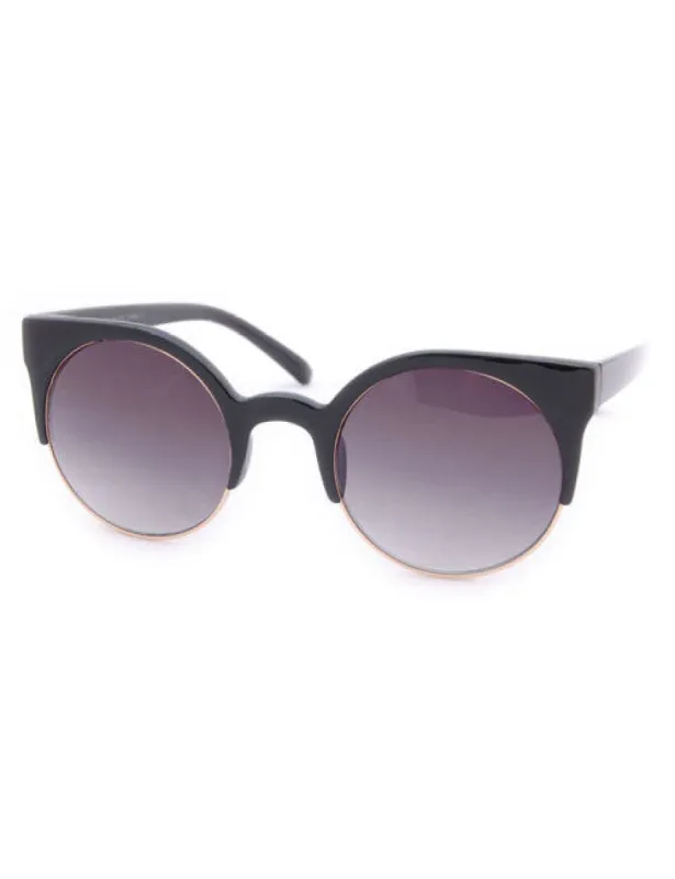 ODETTE Black Silver Cat-Eye Sunglasses sold by Giant Vintage