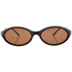 CASTLE Black/Brown Oval Sunglasses sold by Giant Vintage
