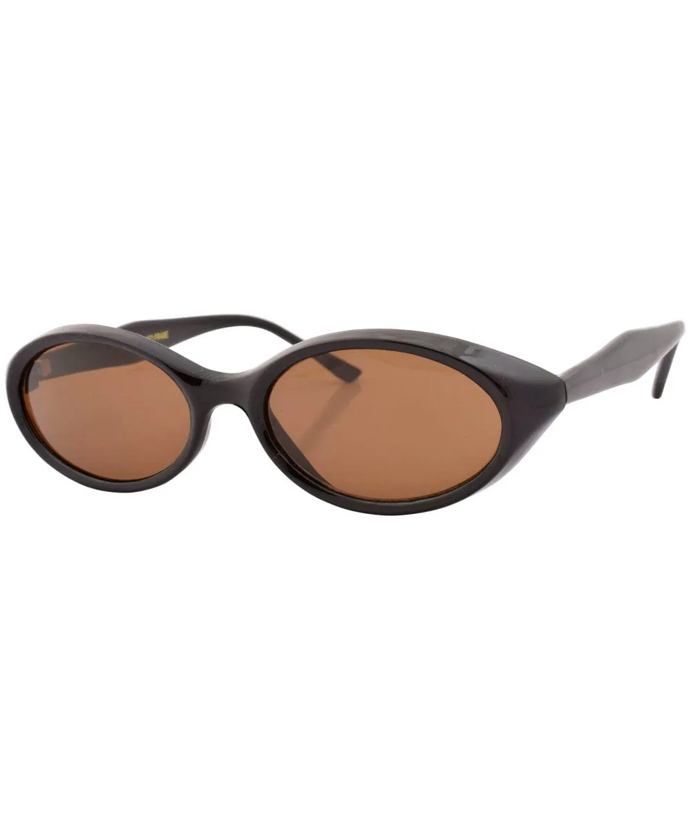 CASTLE Black/Brown Oval Sunglasses sold by Giant Vintage product image thumbnail 2