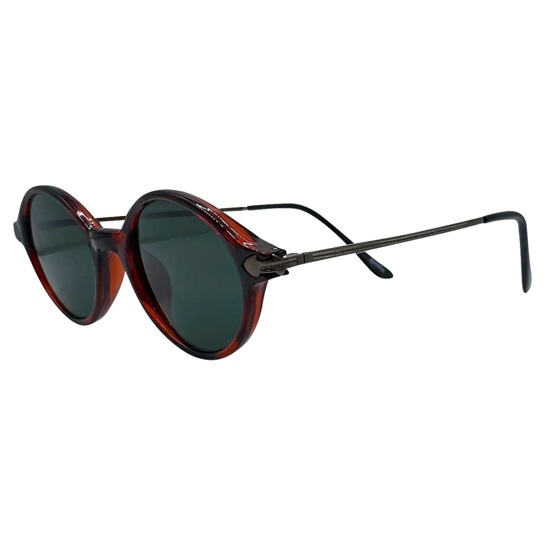 BEAN Tortoise/Gunmetal Oval Sunglasses sold by Giant Vintage