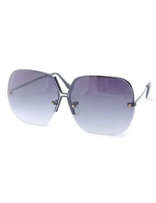 VIRGO Black 70s Sunglasses sold by Giant Vintage product image thumbnail 2