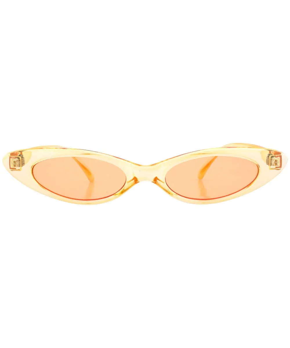 CAROLINA Champale/Amber Slim Cat-Eye Sunglasses sold by Giant Vintage product image thumbnail 3