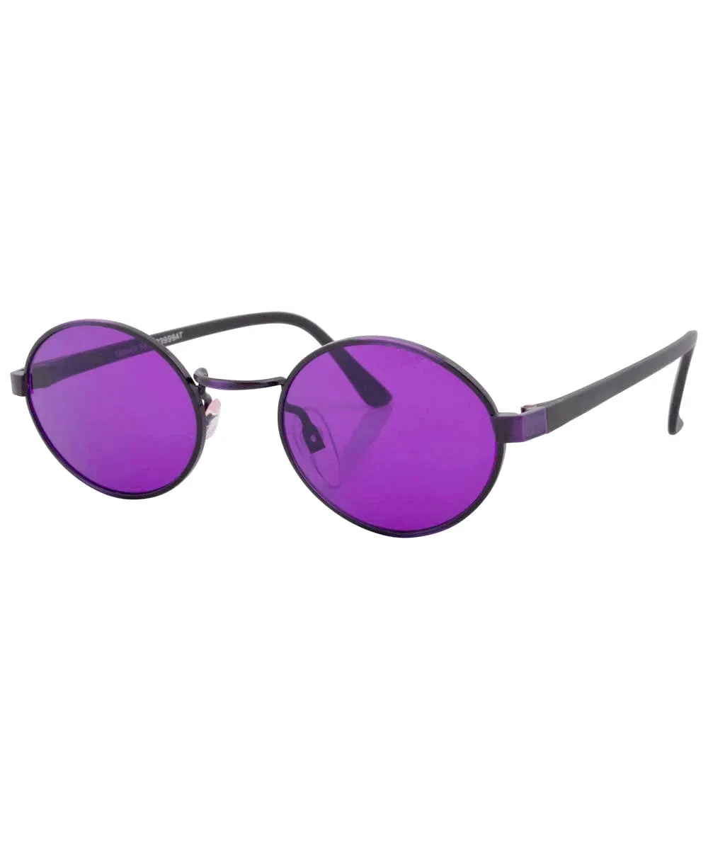 HAYSI Purple/Black Oval Sunglasses sold by Giant Vintage product image thumbnail 2