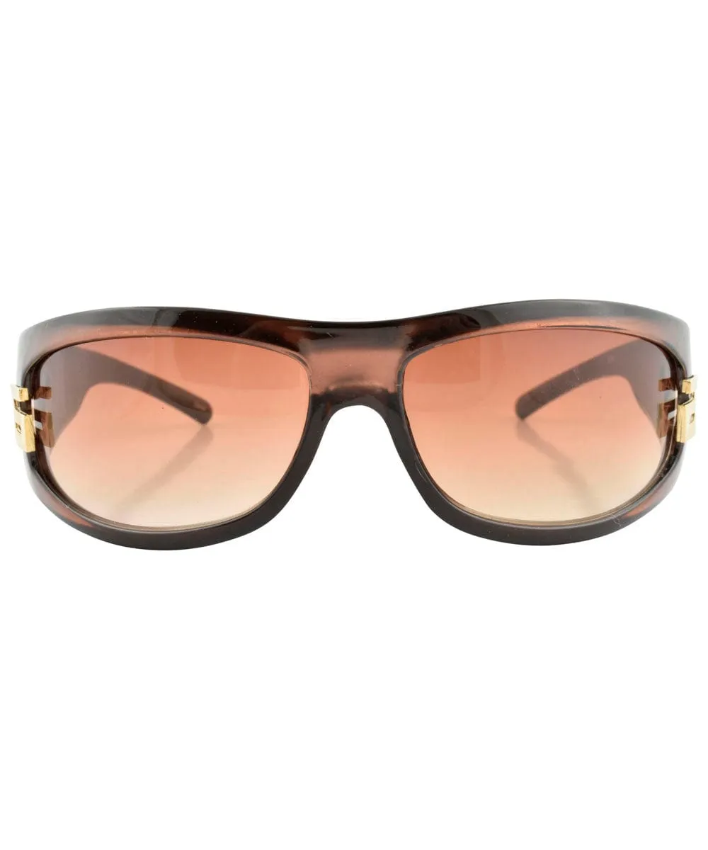 VISIBLE Brown/Amber Oversized Sunglasses sold by Giant Vintage product image thumbnail 3