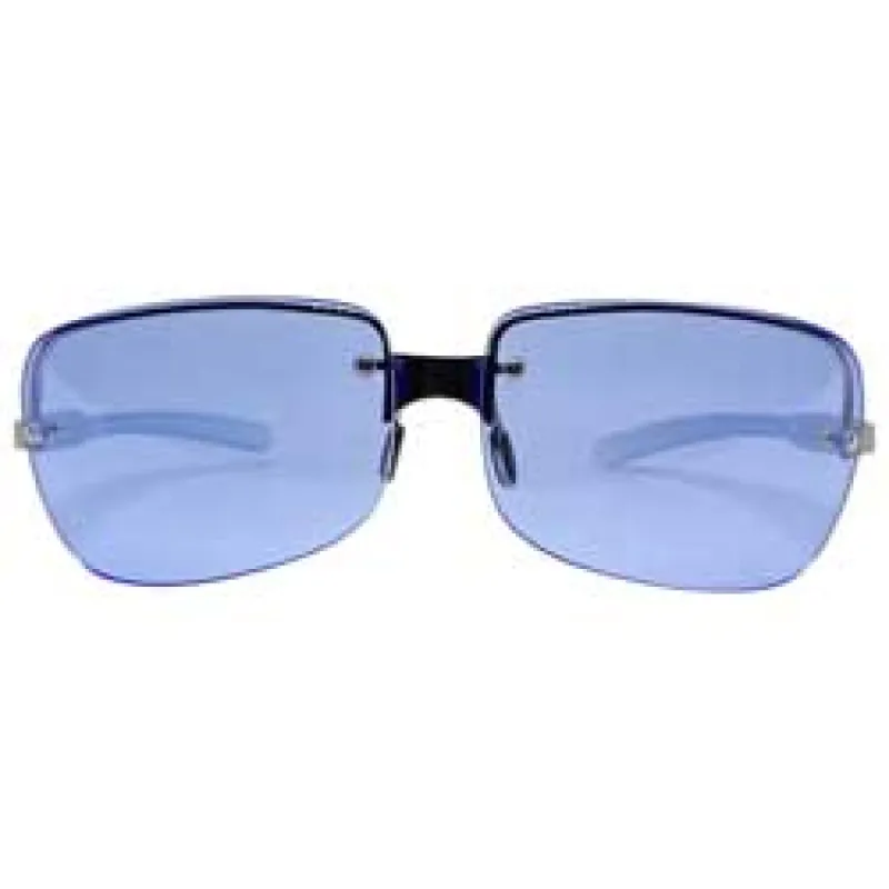 DOSE Blue Y2K Rimless Sunglasses sold by Giant Vintage