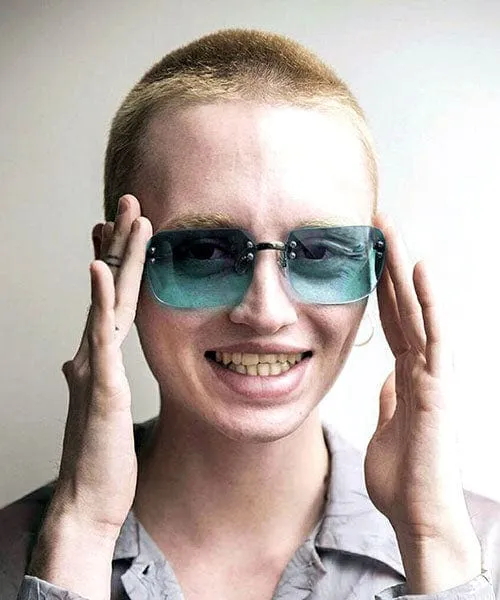 SASS Aqua Rimless Sunglasses sold by Giant Vintage product image thumbnail 4