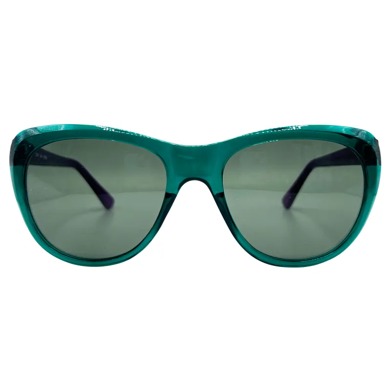 CHARMING Purple/Teal Cat-Eye Sunglasses sold by Giant Vintage