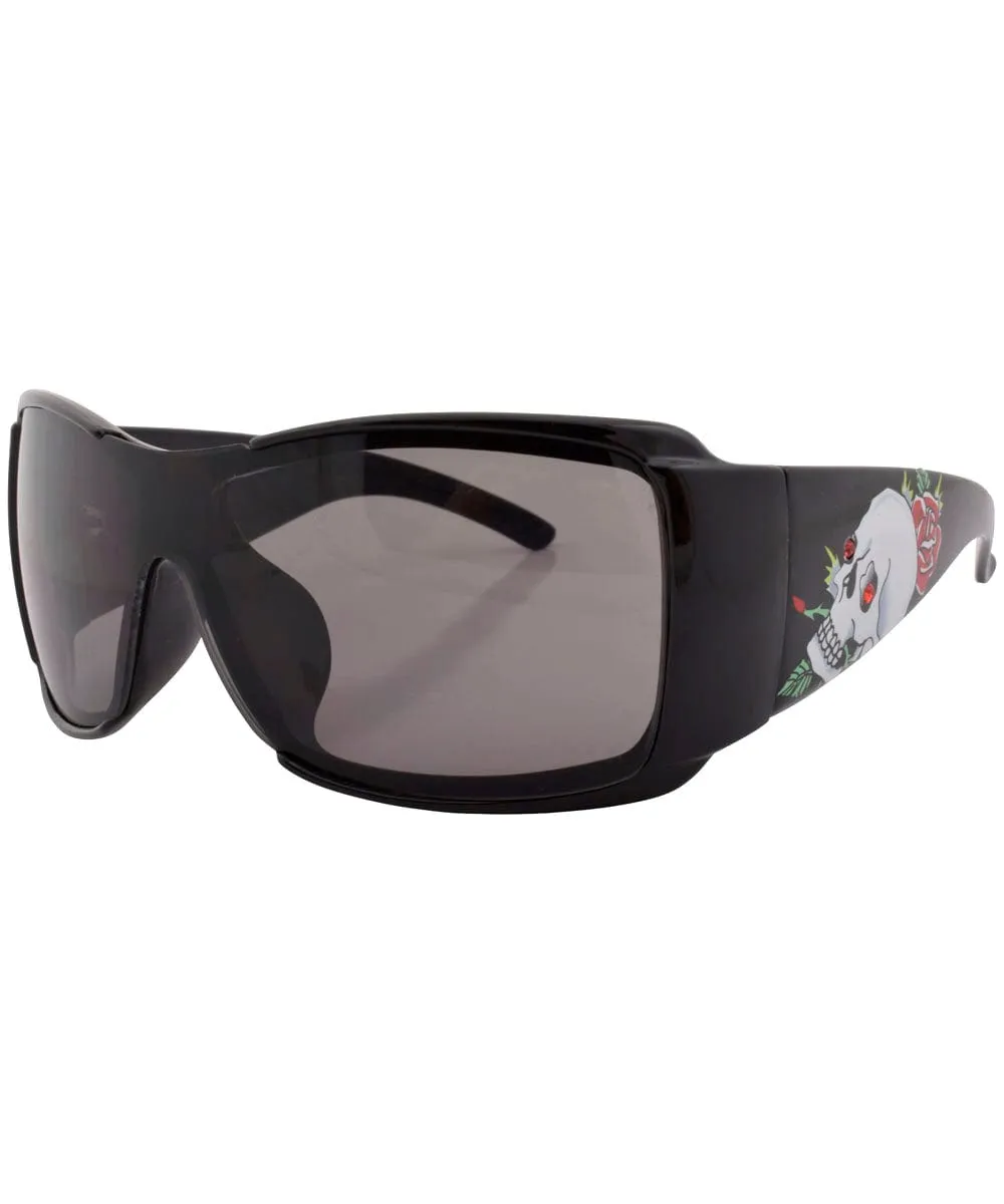 ROLLED Black/Roses Oversized Sunglasses sold by Giant Vintage product image thumbnail 3