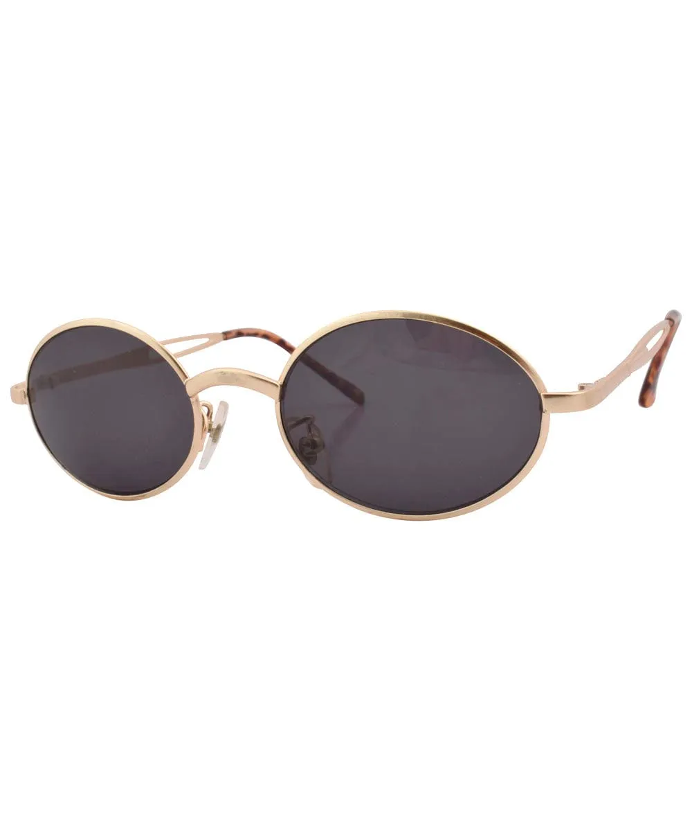 LaBONTE Gold Oval Sunglasses sold by Giant Vintage product image thumbnail 2
