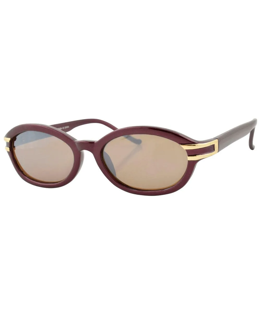 MELLIE Maroon Oval Sunglasses sold by Giant Vintage product image thumbnail 2