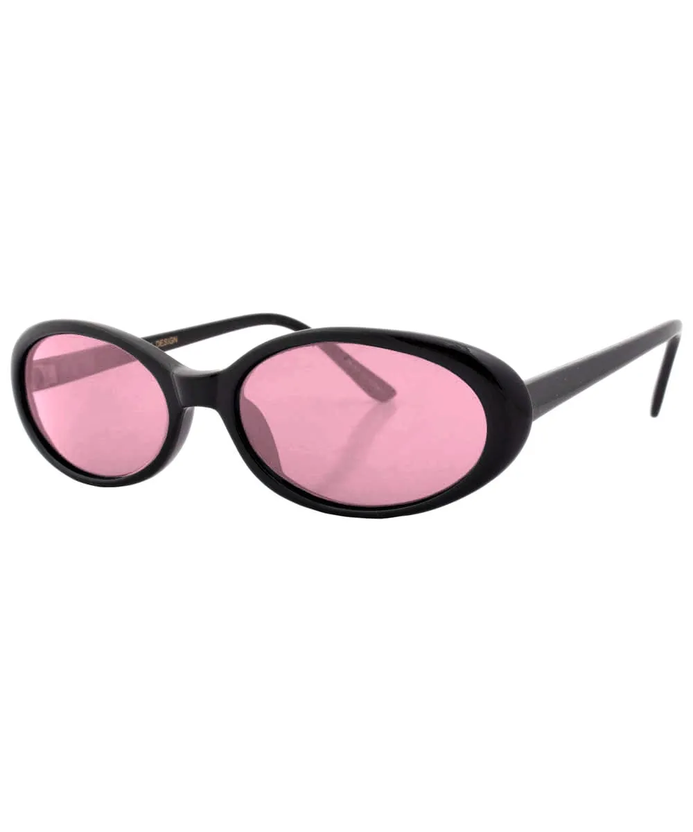 FUNKED Black/Pink Oval Sunglasses sold by Giant Vintage product image thumbnail 2