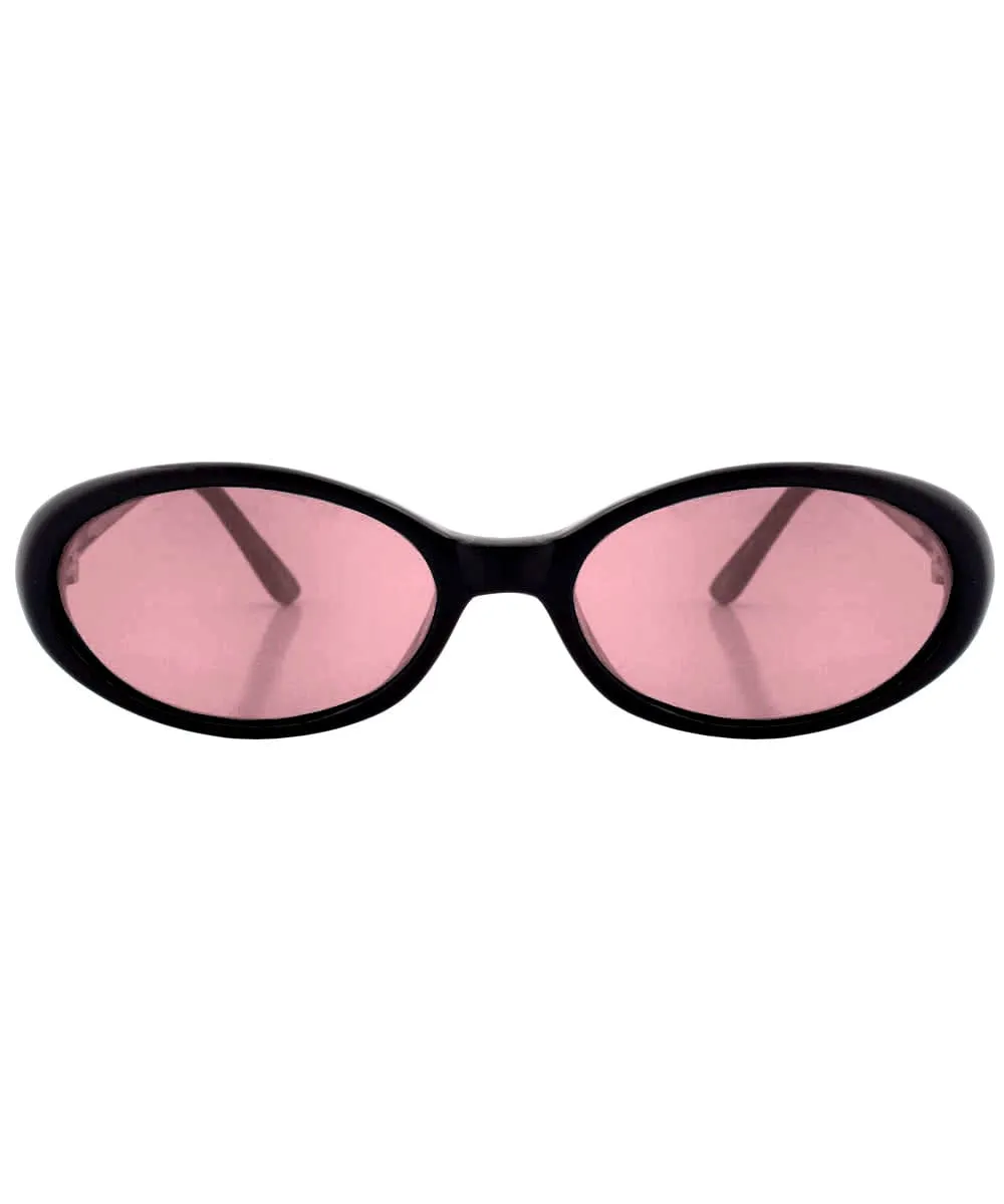 FUNKED Black/Pink Oval Sunglasses sold by Giant Vintage product image thumbnail 3