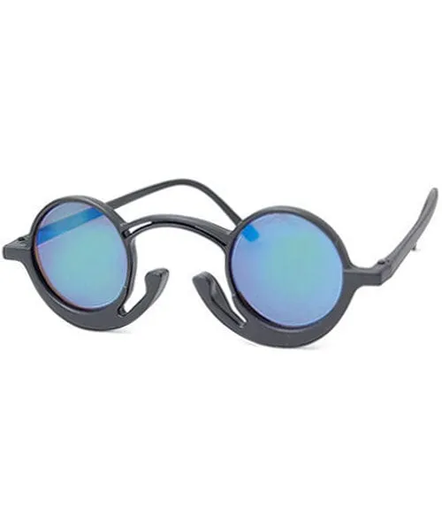 ORSON Black/Aqua Round Sunglasses sold by Giant Vintage product image thumbnail 2
