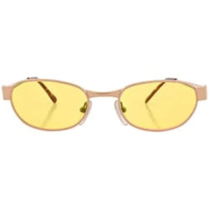 N.Y. NEWS Yellow Square Sunglasses sold by Giant Vintage