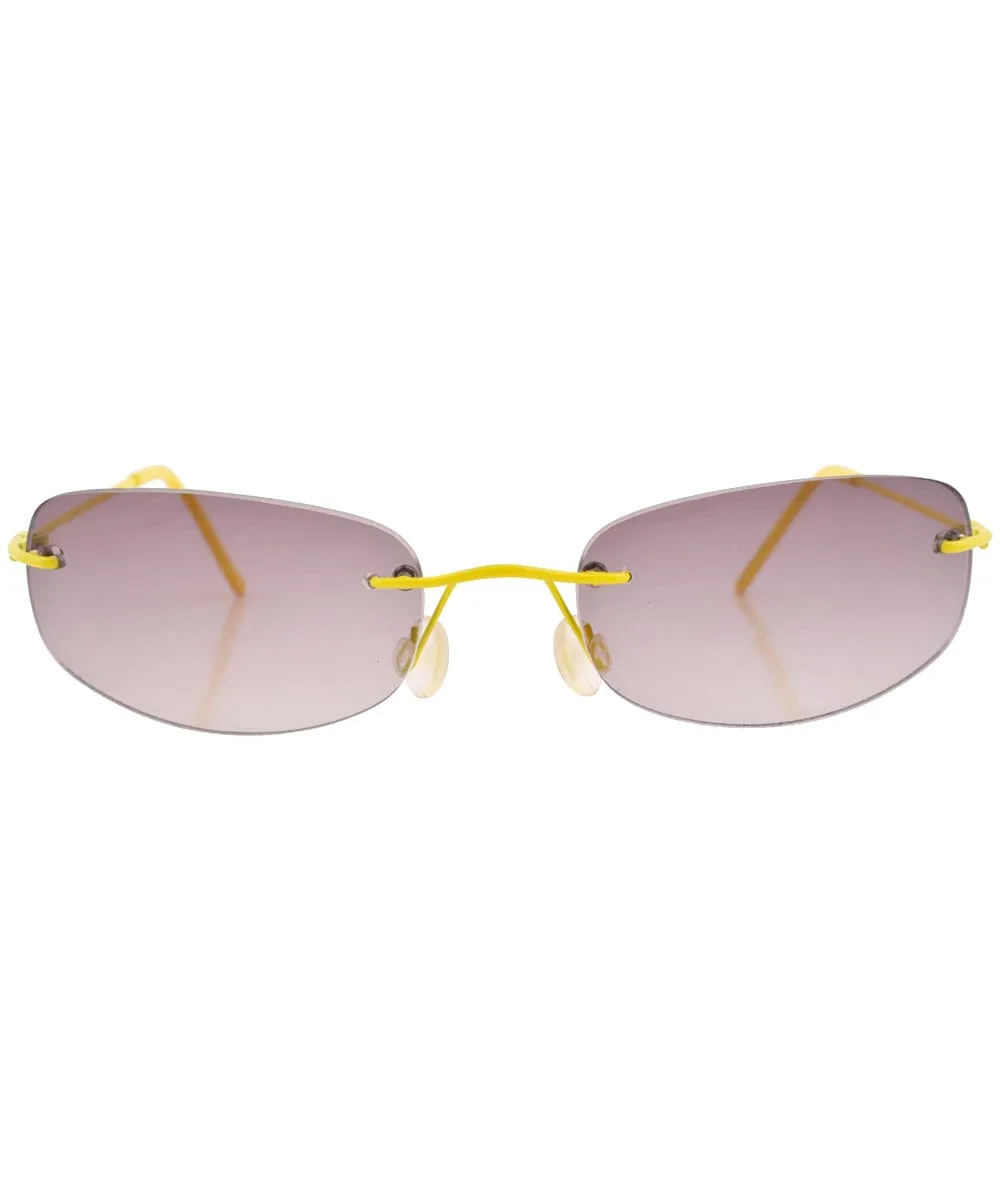 FRUITIES Yellow Rimless Sunglasses sold by Giant Vintage product image thumbnail 3