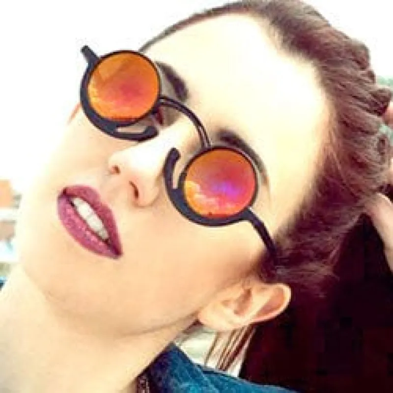 ORSON Black/Fire Round Sunglasses sold by Giant Vintage