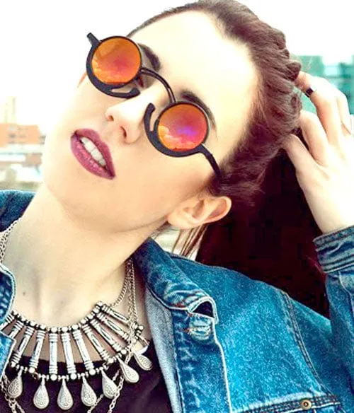 ORSON Black/Fire Round Sunglasses sold by Giant Vintage product image thumbnail 3