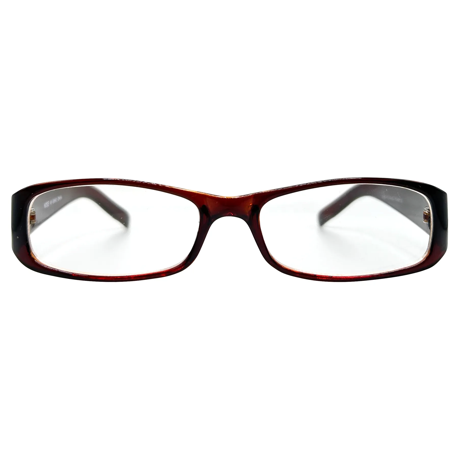 DO YOU COPY Small Clear Rectangular 90s Glasses sold by Giant Vintage product image thumbnail 4