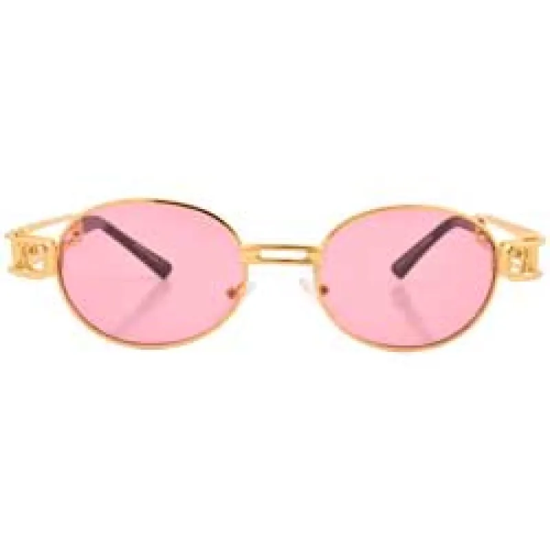 POPPERS Gold/Pink Oval Sunglasses sold by Giant Vintage
